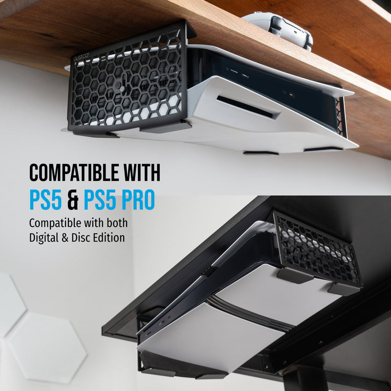 Stealth Mount - Under Desk Mount for PS5/ PS5 Pro/ PS5 Slim (Steel)